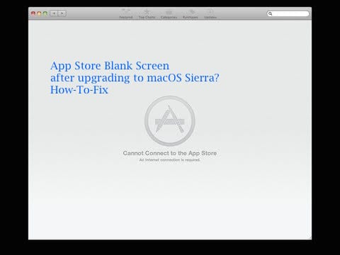 Пустой магазин приложений с macOS Sierra, как исправить