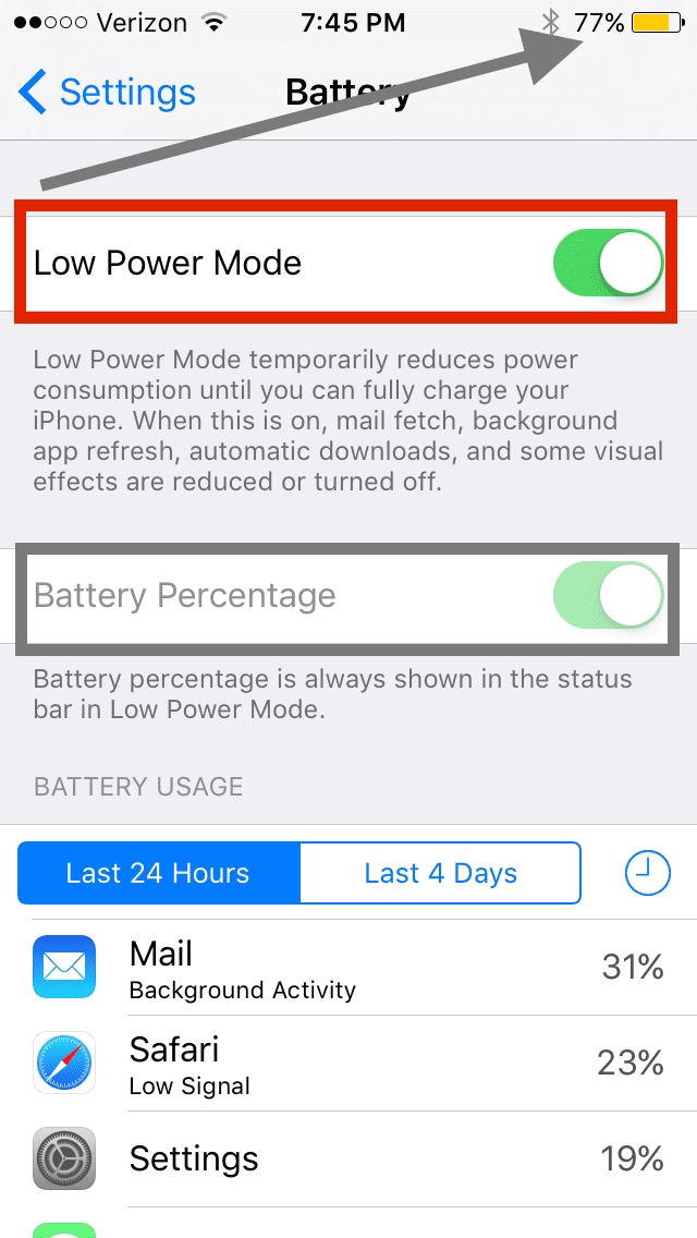 Почему значок батареи моего iPhone желтый?  Как исправить