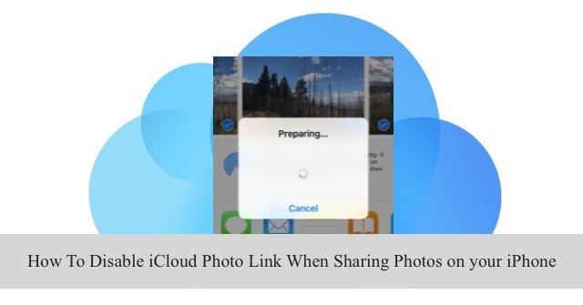 Как отключить ссылку на фото iCloud при отправке фотографий на iPhone