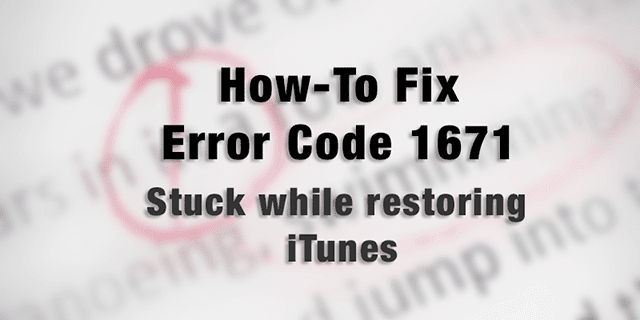 Код ошибки 1671, завис при восстановлении iTunes, исправить