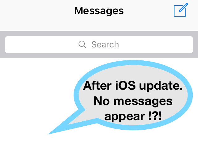 Тексты с iPhone исчезли после обновления iOS