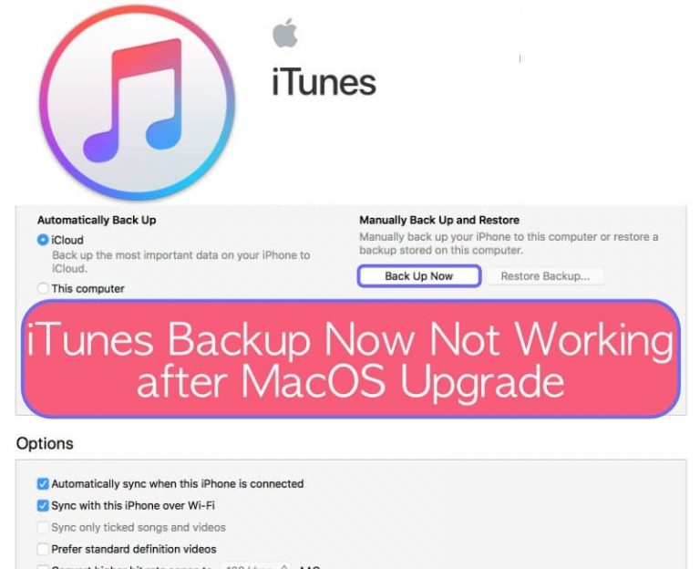 Резервное копирование iTunes теперь не работает после обновления macOS, советы на рассмотрение