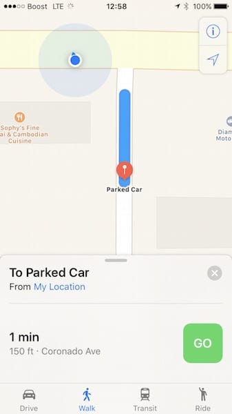 Функция припаркованного автомобиля iOS не работает, инструкции