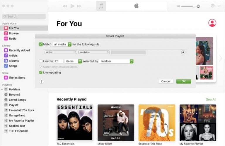 Создавайте умные плейлисты в музыке и ТВ на Mac с macOS Catalina