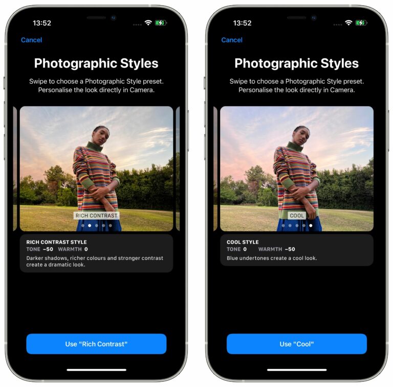 iPhone 13: как использовать фотографические стили в приложении «Камера»