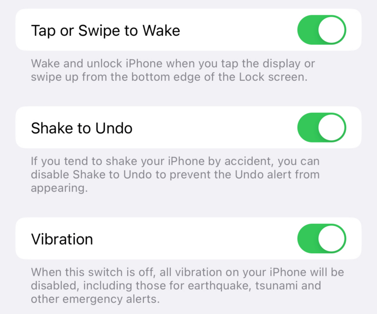 Как отключить все вибрации и тактильные ощущения на iPhone •