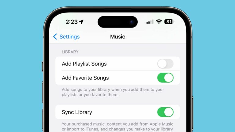 Как остановить добавление любимых песен в музыкальную библиотеку iPhone